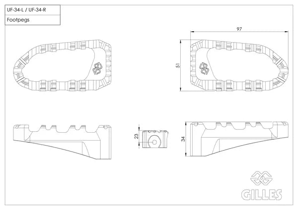 Ducati Hypermotard 1100 [GILLES TOOLING] – Pro-X Enduro footrest