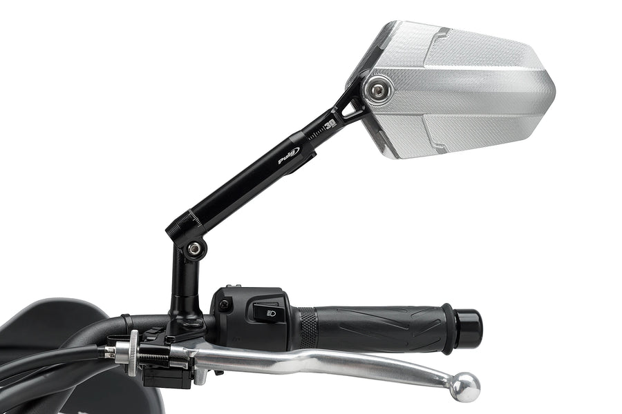 HARLEY-DAVIDSON SPORTSTER S RH 1250 S [2025] - PUIG Explorer achteruitkijkspiegel links | Zwart/geanodiseerd aluminium | PUIG 014ND