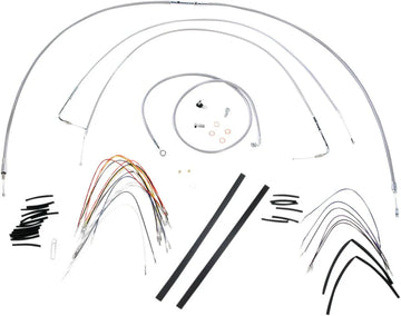 harley davidson fxst [BURLY BRAND] - Complete stainless steel braided handlebar cable/brake line kit