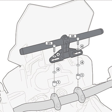 Triumph Speed Triple 1050 [GIVI] - Montagekit für Smart Bar oder Smart Mount