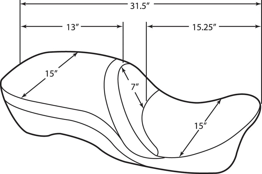 harley davidson touring [DRAG SPECIALTIES] – 2-up lederen stoel, compatibel met rugleuning, touring