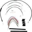 Harley Davidson Flhx [BURLY BRAND] – Komplettes schwarzes Vinyl-Lenkerzug/-Leitungsset für Ape Hanger