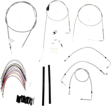harley davidson flhri [BURLY BRAND] – Komplettes Edelstahl-Lenkerzug/Bremsleitungs-Kit