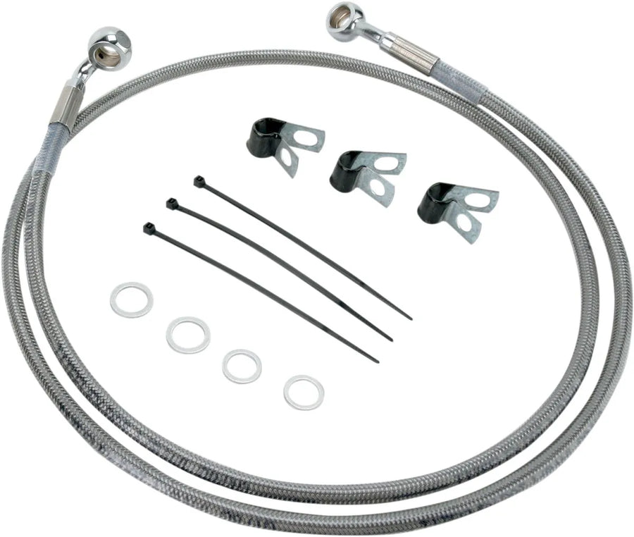 harley davidson flst [DRAG SPECIALTIES] – Edelstahl-Bremsleitungs-Kit in verlängerter Ausführung