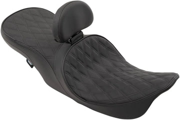 harley davidson touring [DRAG SPECIALTIES] - Front positioned 2-up touring leather seat with low profile - 0