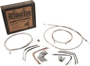 harley davidson fxsb [BURLY BRAND] - Complete stainless steel braided handlebar cable/brake line kit-2