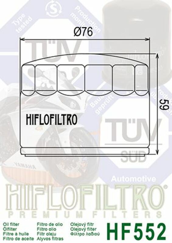 Moto Guzzi 850-T3 California [HIFLOFILTRO] - Oil filter detailed view