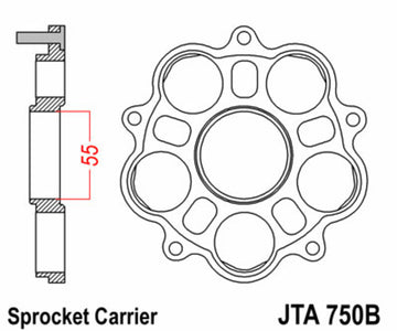 Hyperstrada 821 [JT SPRKETS] - Achtertandwieldrager - 5 stille blokken Ducati
