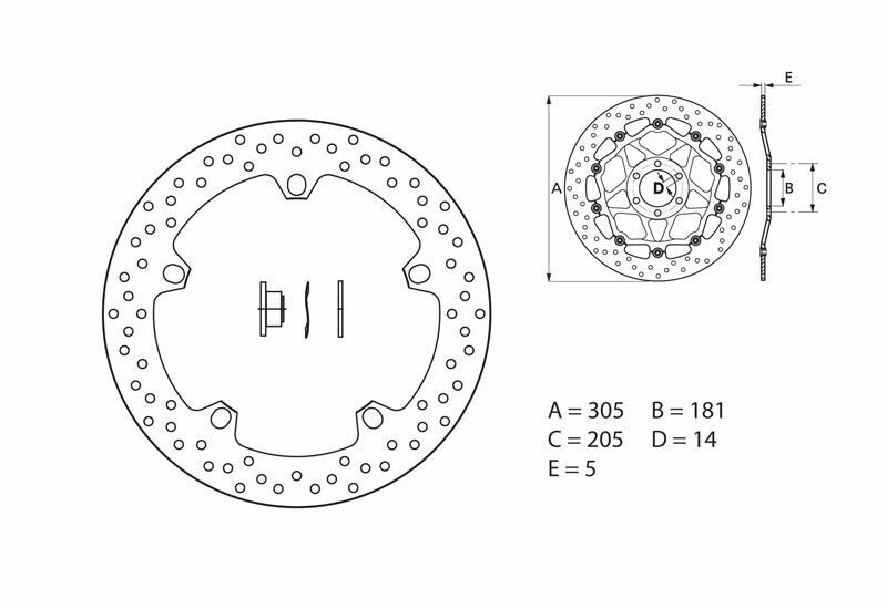 Bmw R 1250 Gs Adventure [BREMBO] - Serie Oro ronde stijve remschijf