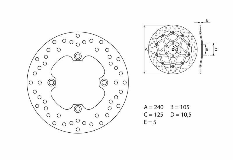 Honda Xrv 650 [BREMBO] - Series Oro round rigid brake disc