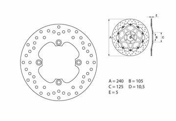 Honda Xrv 650 [BREMBO] - Series Oro round rigid brake disc