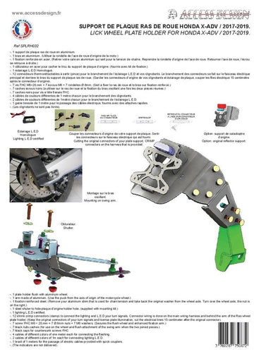 Honda X-Adv [ACCESS DESIGN] - kentekenplaathouder op wielhoogte zwart Honda X-ADV