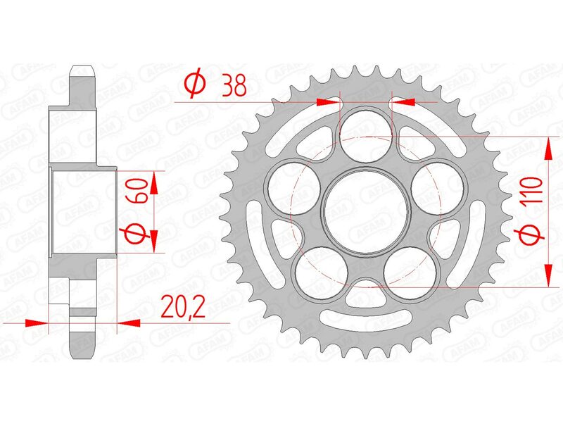 Ducati Hyperstrada 821 [AFAM] - Sprocket steel standard - 525