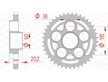 Ducati Hyperstrada 821 [AFAM] - Kettenrad Stahl Standard - 525