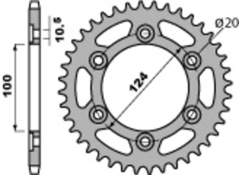 Ducati 900 SS [PBR] - Standaard kettingwiel C45 staal