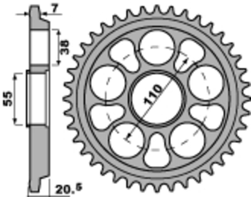 Ducati Multistrada 1000 [PBR] - Sprocket aluminum reinforced - 525
