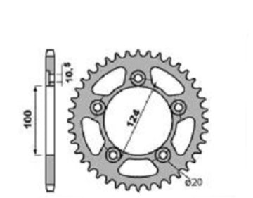 Ducati Monster 821 [PBR] - Tandwiel aluminium versterkt - 520