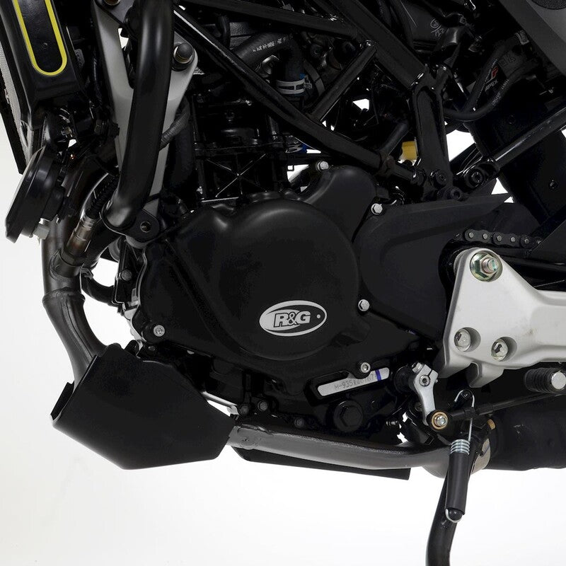 Ktm RC 125 ABS [2022-2026] - Race Series linker carterdekselbeschermer (ontsteking) - Zwart Husqvarna Svartpilen 125