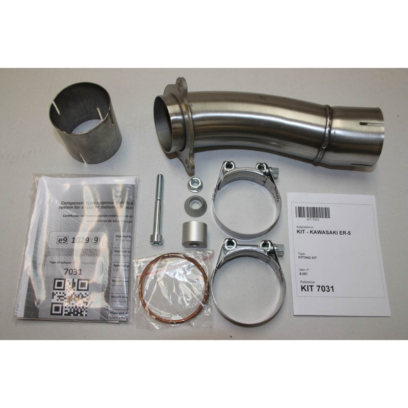 Kawasaki Er 5 [IXIL] - Zeskantige uitlaatdemper RVS / eindkap RVS zwart - OK7031VSE