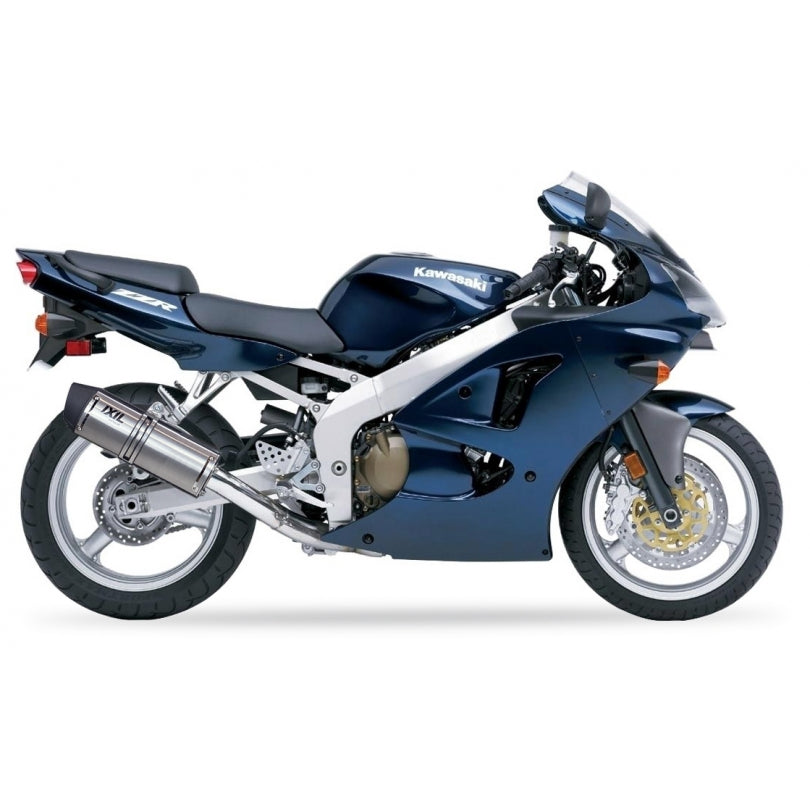 Kawasaki Ninja ZX-6 R (ZX 600 J) [2000-2001] - Zeskantige uitlaatdemper RVS / eindkap RVS zwart - OK7045VSE