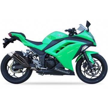 Kawasaki Ninja 300 [IXIL] - Hyperlow uitlaat RVS zwart / eindkap aluminium - XK7336XB