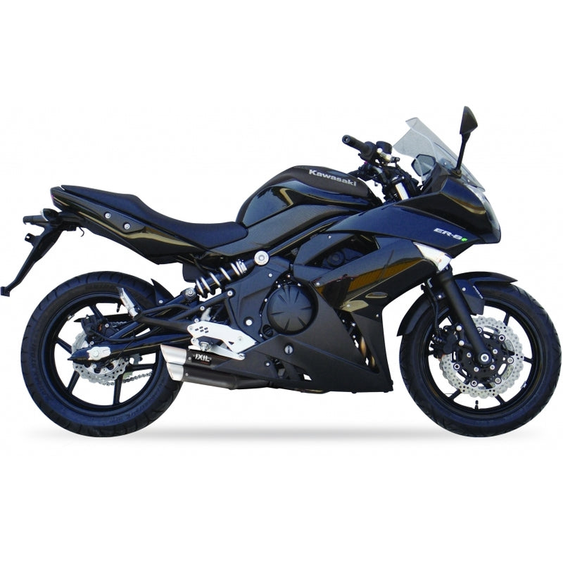 Kawasaki Er 6 F [IXIL] - Hyperlow silencer stainless steel black / end cap aluminum - XK7351XB