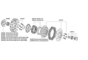 Vespa TX 200 [1983-1997] - Rennkupplung mit Zahnkranz Z23 Ritzel gerade verzahnt