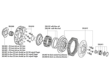 Vespa Vespa 150 [1977-1981] - racing clutch with Z22 sprocket with helical teeth
