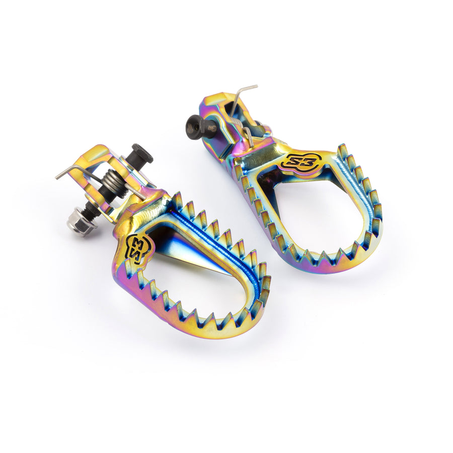 Beta RR 300 2 T Race [2025] - Titanium footrests in rainbow look