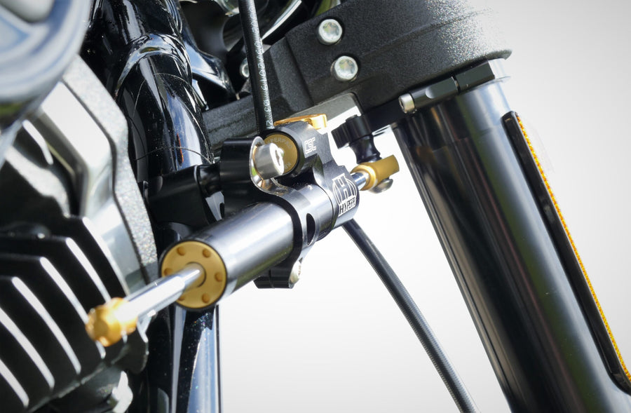 Harley Davidson FXLRS LOW RIDER S, FXLRST LOW RIDER ST [HYPERPRO] - Steering Damper Mounting Kit, Black (MK-HD18-S001-B)
