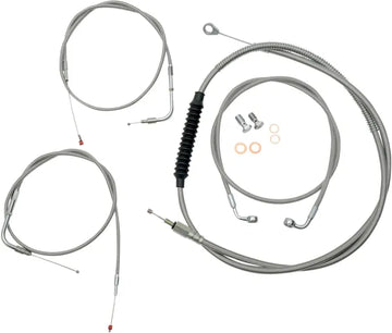 Harley Davidson Flst [LA CHOPPERS] – Standard Edelstahl-ummanteltes Lenkerzug-/Bremsleitungskit