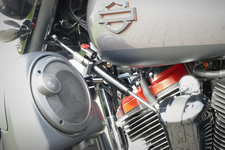 Harley Davidson FLHXS(E) STREET GLIDE (CVO) M-8 [HYPERPRO] - Steering Damper Mounting Kit, Black (MK-HD17-S003-B)