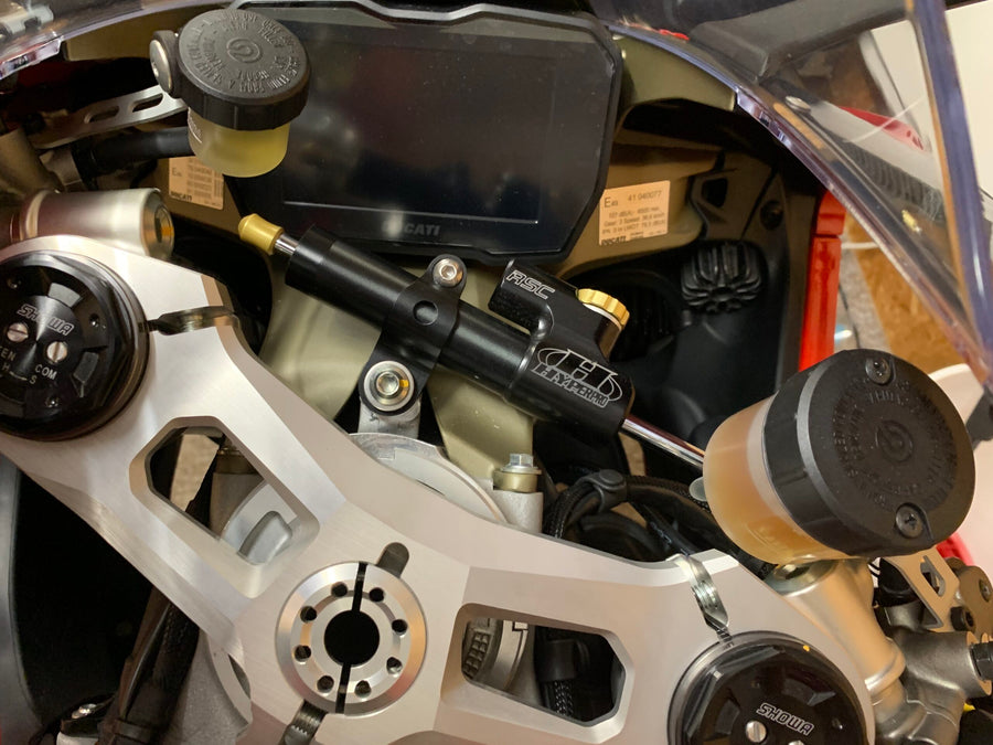Ducati 1199 PANIGALE, 1299 PANIGALE +4 [HYPERPRO] - Steering damper mounting kit, black (MK-DU12-O001-B)