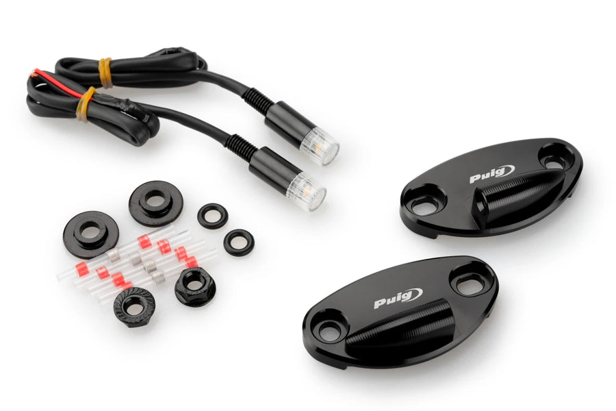 KAWASAKI ZX-10RR [2025] – Rear view mirror caps with tab indicator set – Black
