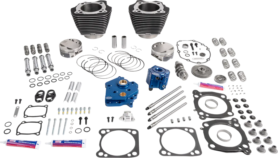Harley-Davidson FXBB 1923 Softail Street Bob 117 [2026] - 129" Power Package Motorleistungs-Kit – Oberfläche: Schwarz, Hervorgehobene Lamellen – Merkmal: Verchromte Stößelstangenrohre – Bild 1