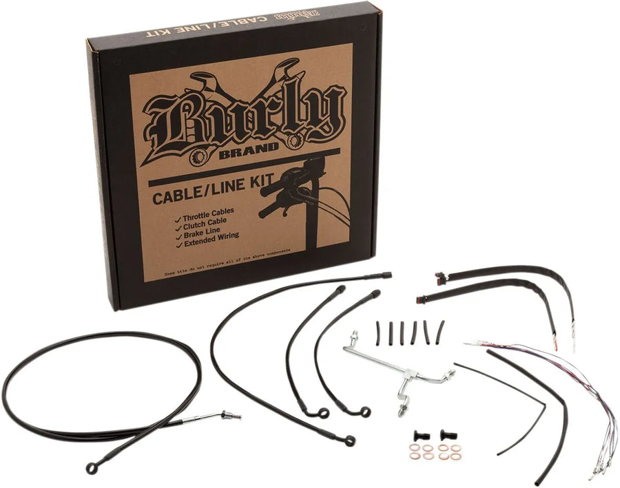 harley davidson fltruse [BURLY BRAND] – Komplettes Edelstahl-Lenkerzug/Bremsleitungs-Kit