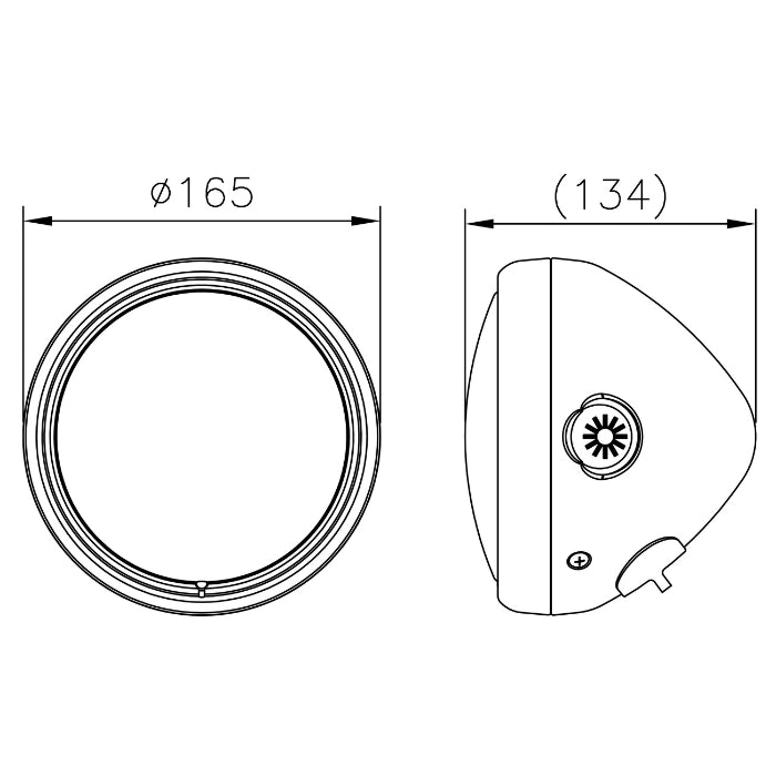 Triumph Bonneville – H4 headlight bullet 5¾ inch black