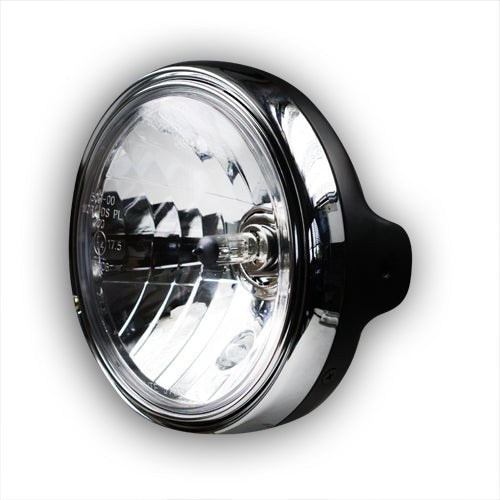 Royal Enfield Continental GT Interceptor Classic [all years] - LTD-Style headlight H4, 7 inch, clear glass