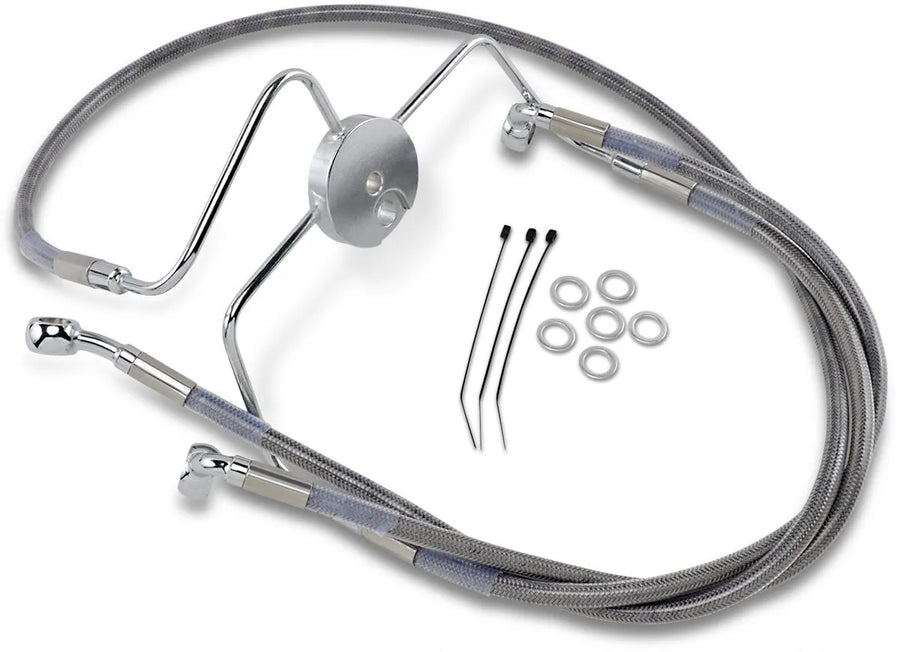 harley davidson flhri [DRAG SPECIALTIES] – Edelstahl-Bremsleitungs-Kit in verlängerter Ausführung