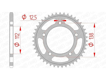Honda NC 750 S ABS (RC 88) [2016-2019] - Kettenkit 520 XSR4 - 17/43-114 - Standard Kettenrad Stahl