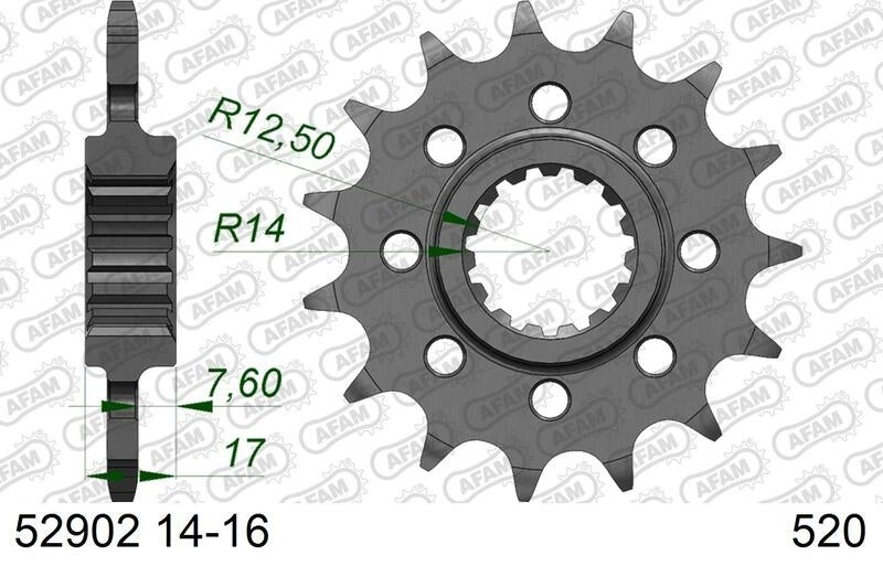 Ducati Panigale V4 Speciale [2018-2019] - Kettenkit 520 XHR4 - 16/41-114 - Standard Kettenrad Alu - AFAM-Kettenradträger erforderlich