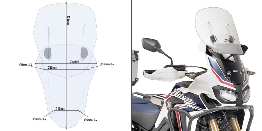 HONDA CRF 1000 L AFRICA TW [2016-2017] - Specific sliding windshield