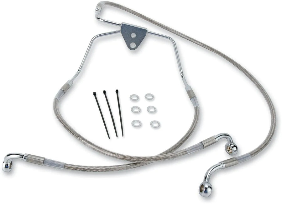 harley davidson flhtcui [DRAG SPECIALTIES] – Edelstahl-Bremsleitungs-Kit in verlängerter Ausführung
