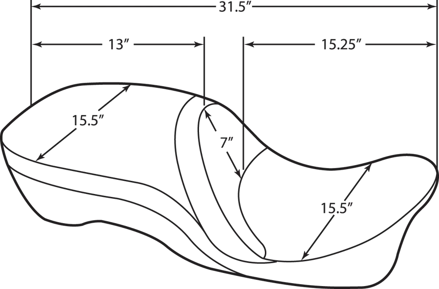 harley davidson touring [DRAG SPECIALTIES] – 2-Up Ledersitz, Rückenlehnen-kompatibel, Touring