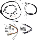 harley davidson flst [BURLY BRAND] - Complete zwarte vinyl stuurkabel/lijnset voor Ape Hanger-2