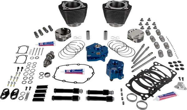 Harley-Davidson FXBB 1923 Softail Street Bob 117 [2026] - 129" Power Package Motorleistungs-Kit – Oberfläche: Schwarz, Hervorgehobene Lamellen – Merkmal: Schwarze Stößelstangenrohre – Bild 2