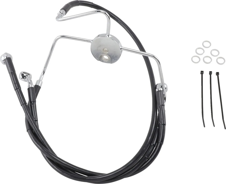 harley davidson flhri [DRAG SPECIALTIES] - Extended Black Vinyl Brake Line Kit