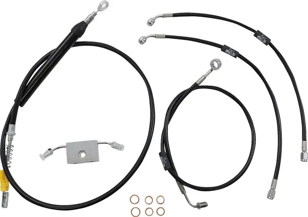 Harley Davidson Fxdrs 114 [LA CHOPPERS] – Standard Schwarz Vinyl Lenkerzug/Bremsleitung Kit