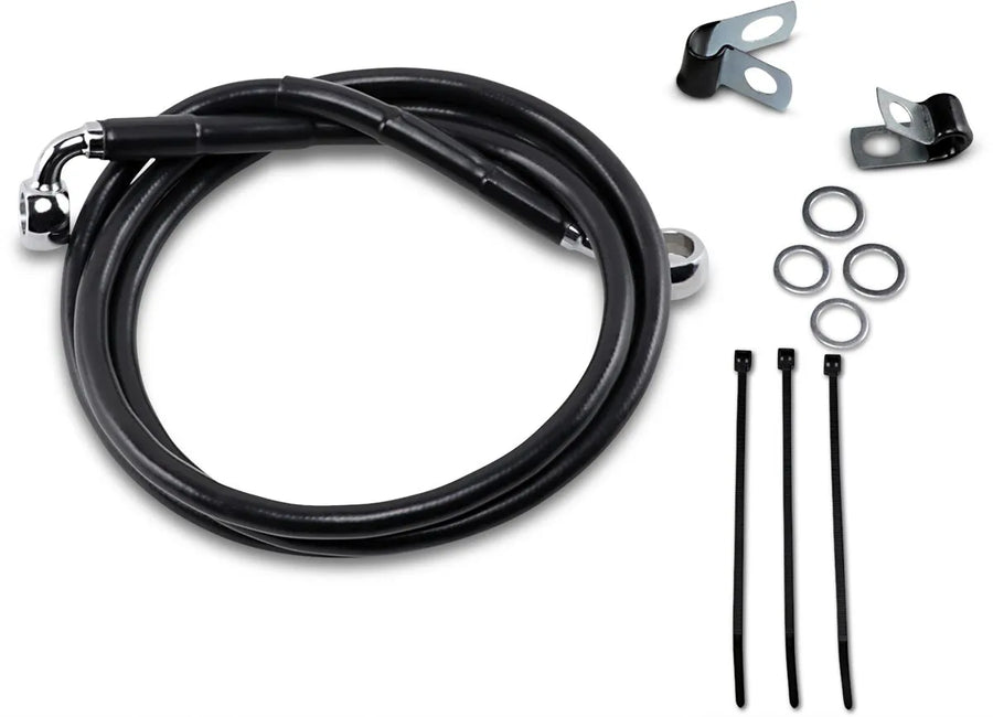 harley davidson fxsts [DRAG SPECIALTIES] – Verlängertes Bremsleitungs-Kit aus schwarzem Vinyl