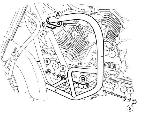 Yamaha XVS 1100 A Drag Star [2001-2007] - Engine guard